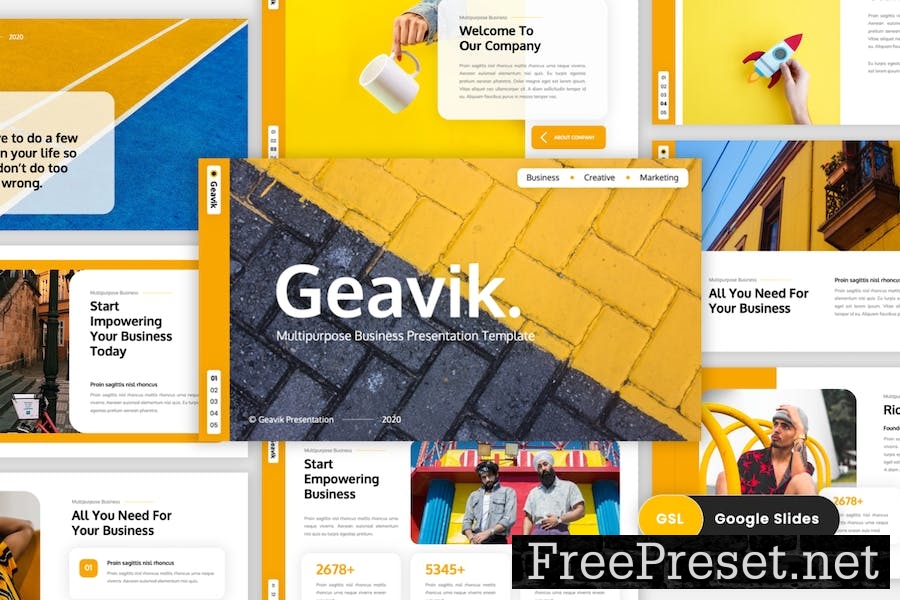 Geavik - Multipurpose Deck Google Slides Template WNQ6826