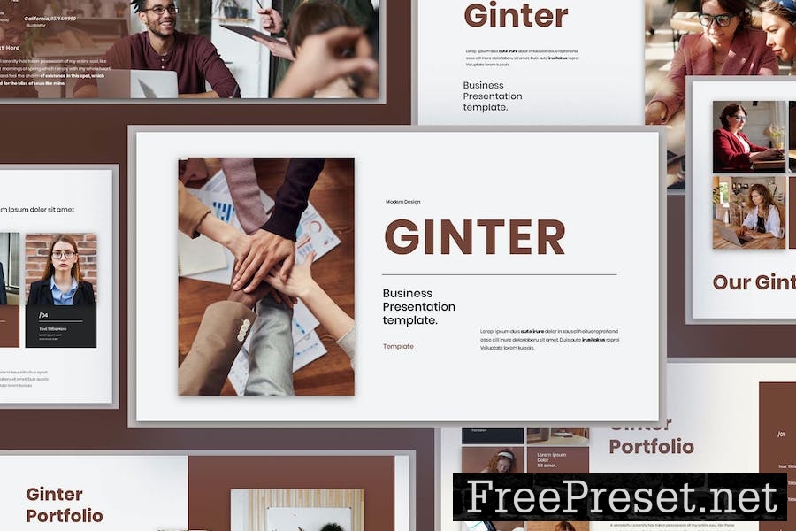 Ginter Business Presentation Google Slide Template RG4FA65