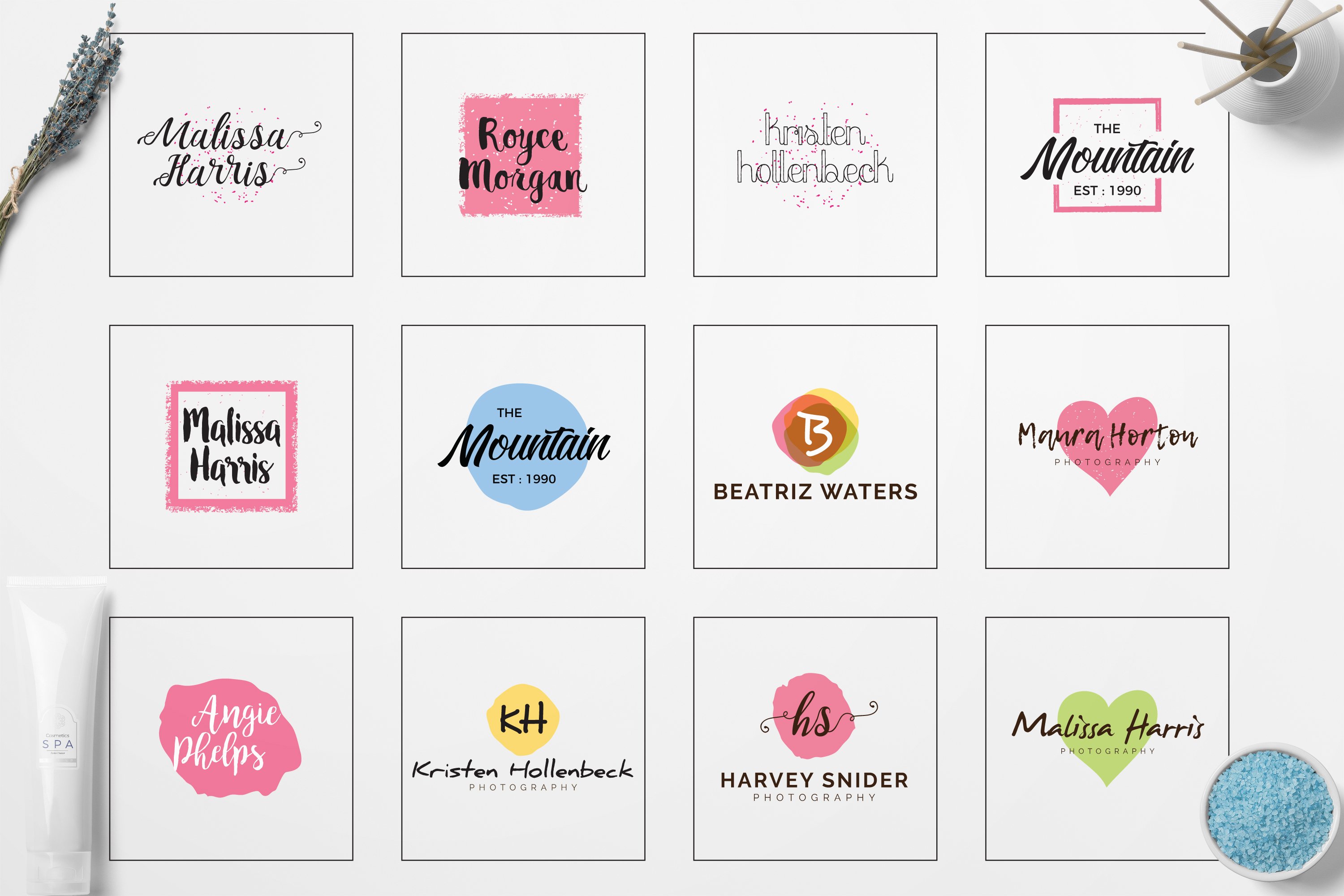 GIRLPOWER Feminine Branding Logo Set