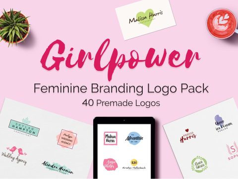 GIRLPOWER Feminine Branding Logo Set