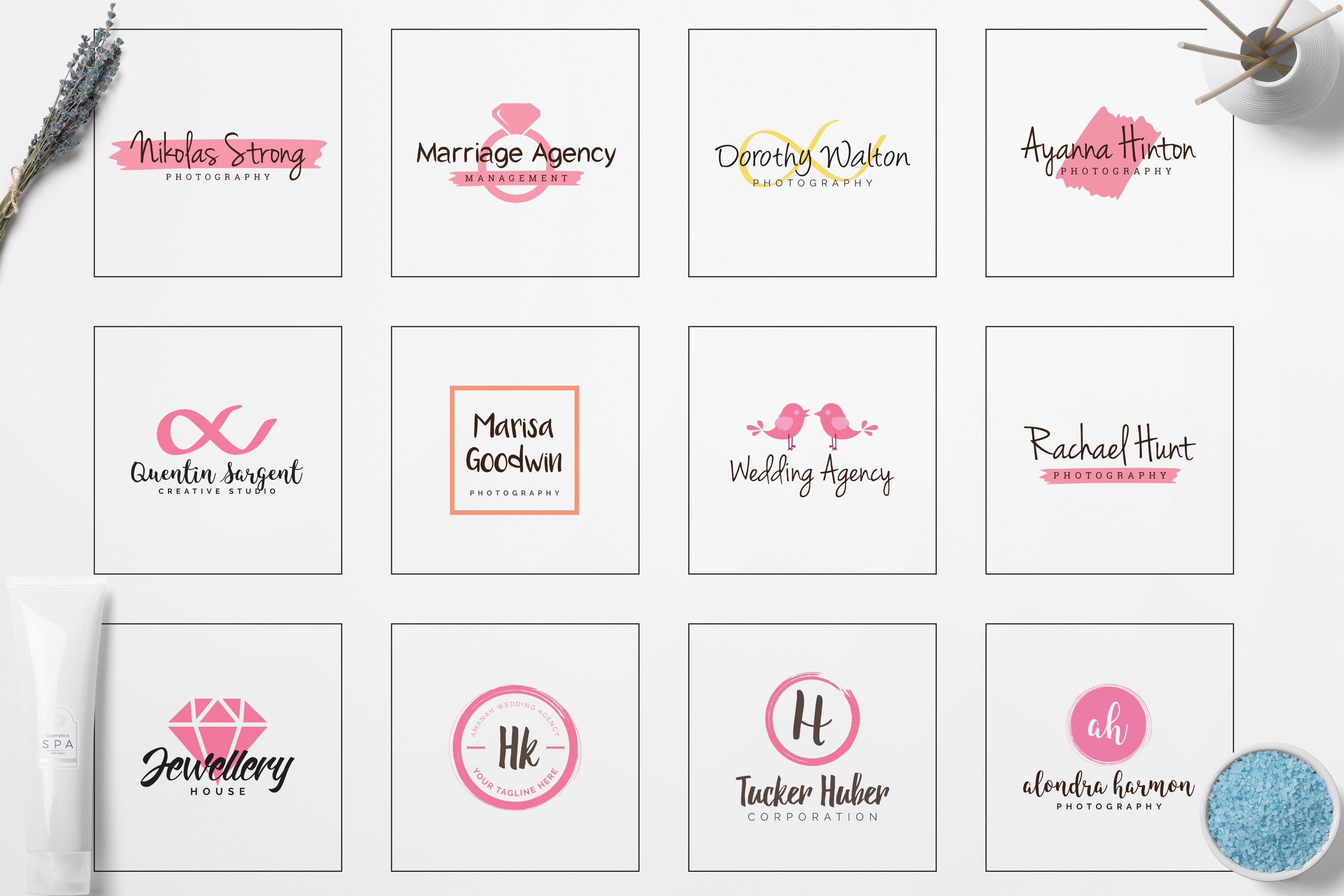 GIRLPOWER Feminine Branding Logo Set