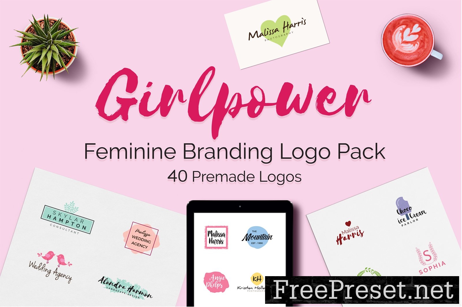 GIRLPOWER Feminine Branding Logo Set