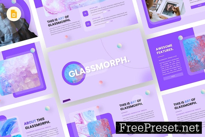 Glassmorph - Glassmorph Google Slides Template JST2B9H