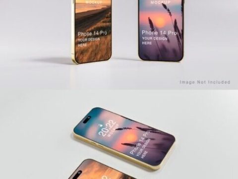 Gold IPhone 14 Pro Mockup