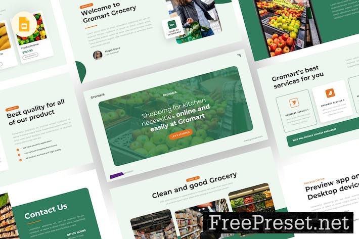 Gromart - Grocery Google Slides Template JL7YN5F