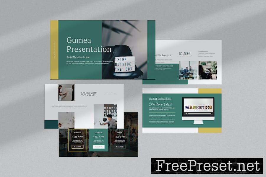 Gumea : Digital Marketing Google Slides Template V4SQ8YW