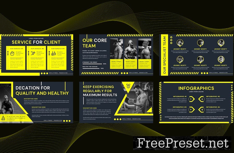 GYM Business Presentation Template - Google Slides ECF9NSS