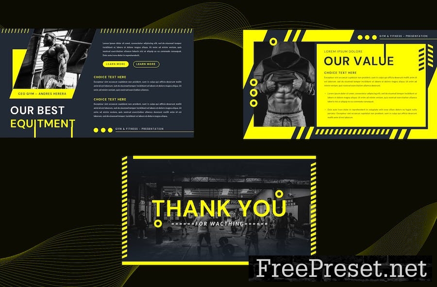 GYM Business Presentation Template - Google Slides ECF9NSS