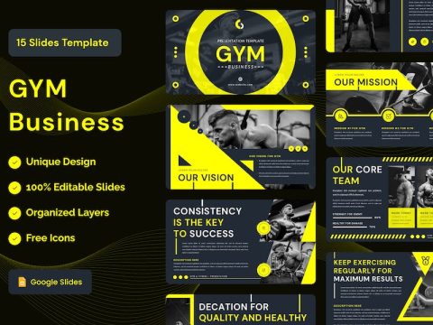 GYM Business Presentation Template - Google Slides ECF9NSS