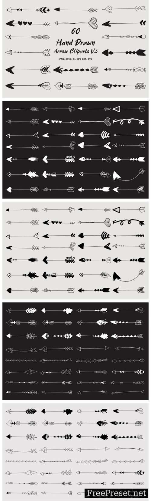 Hand Drawn Arrows Cliparts Ver. 5 4241227