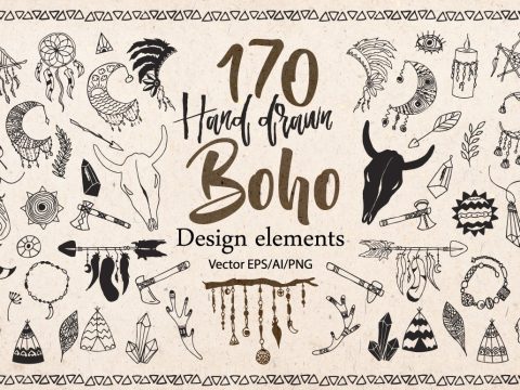 Hand drawn Boho doodles