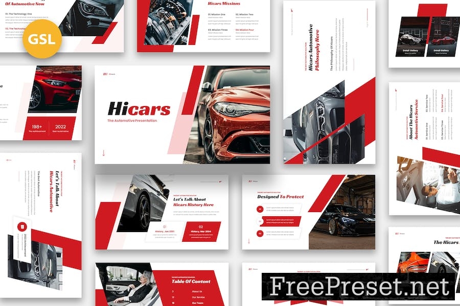 Hicars - Automotive Google Slides T465Q3L