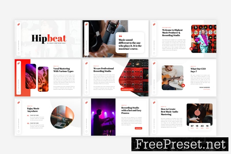 Hipbeat - Music Producer Google Slides Template GKG9ZLS