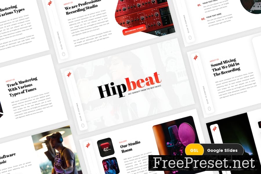 Hipbeat - Music Producer Google Slides Template GKG9ZLS