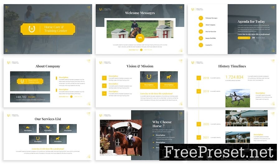 Horse - Stable Google Slides Template 77RF6PJ