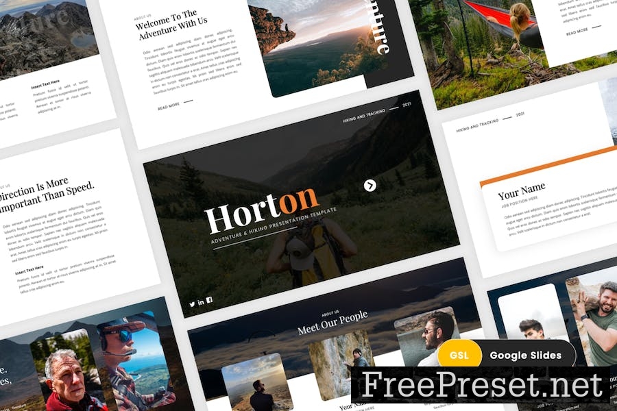 Horton - Adventure & Hiking Google Slides Template 39WH4ES