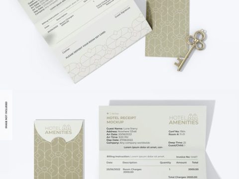 Hotel receipt mockup