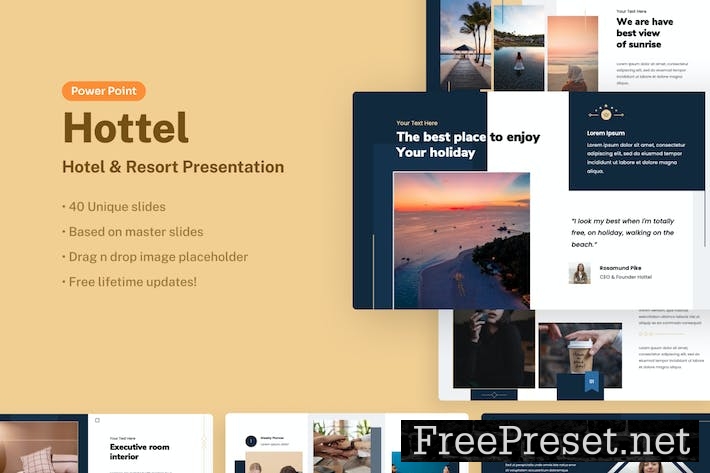 Hottel - Hotel & Resort PowerPoint Presentation Q6YXF3Q