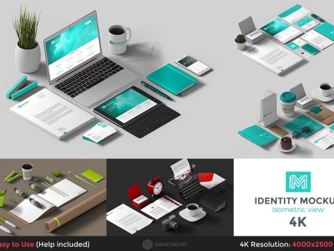 Identity Mockup Isometric view 4K