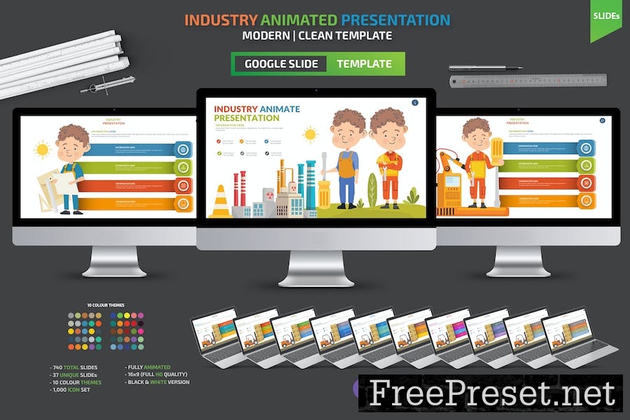 Industry Google Slides Presentation Template MXF7ZN8