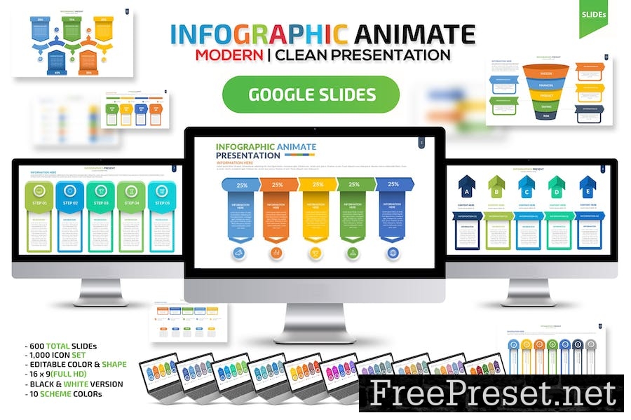 Infographic Animate Google Slides Template AQRULUK