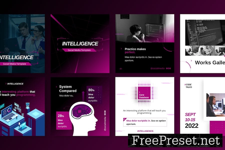 Intelligence Social Media PowerPoint Template J35UBPG