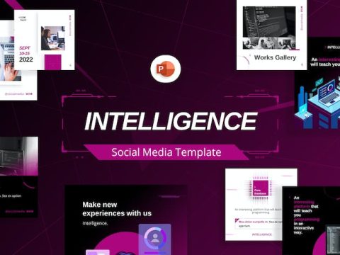 Intelligence Social Media PowerPoint Template J35UBPG