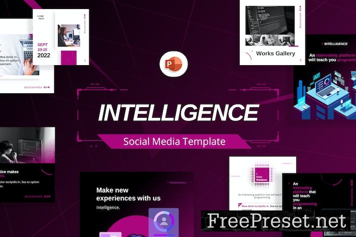 Intelligence Social Media PowerPoint Template J35UBPG