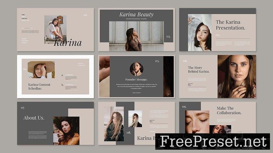 Karina - Beauty Presentation Google Slide Template MWLSXUX