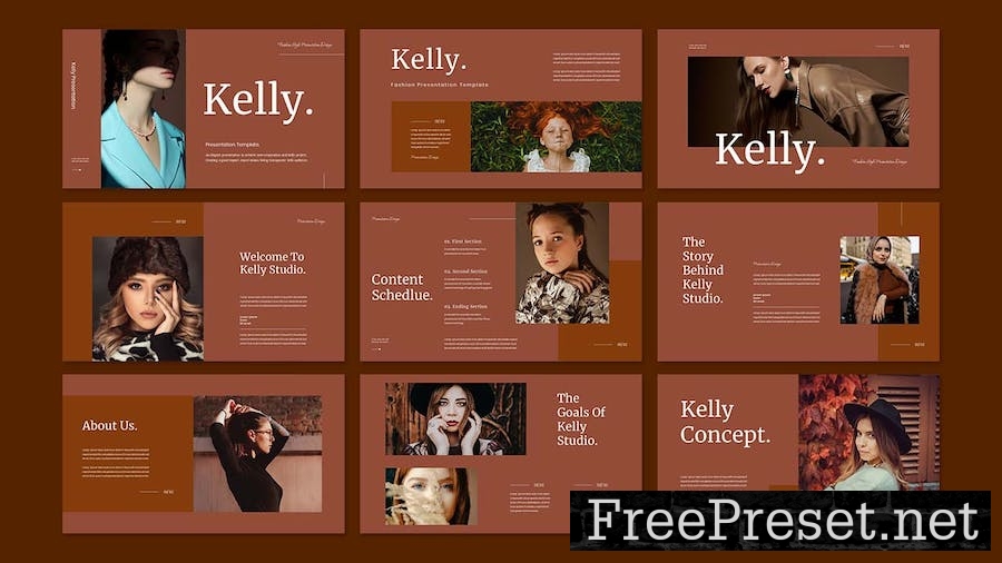 Kelly - Fashion Presentation Google Slide Template DGUHRNM