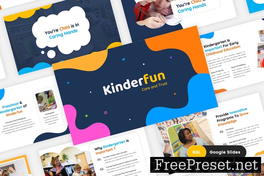 Kinderfun - Kindergarten & Preshool Google Slides 49B9P8C