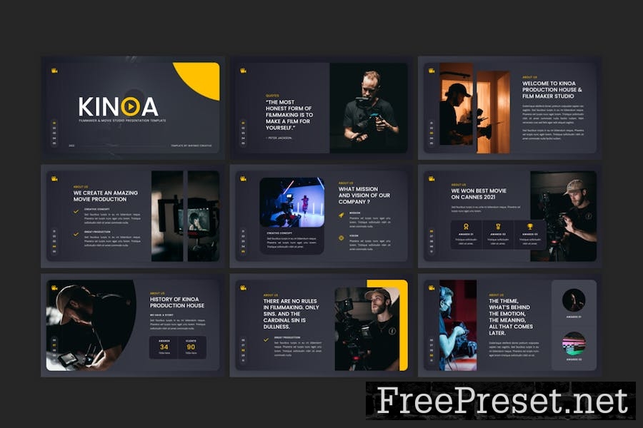 Kinoa - Film Maker & Movies Studio Google Slides YWN86KT