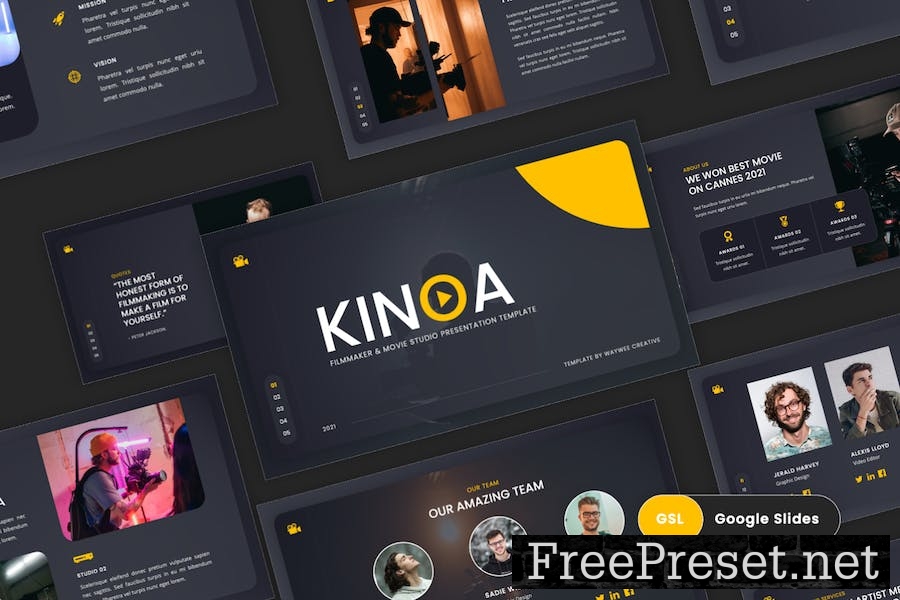 Kinoa - Film Maker & Movies Studio Google Slides YWN86KT