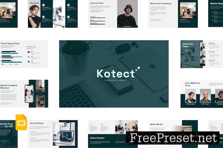 Kotect - Startup Company Google Slide Template GS2Z9CR