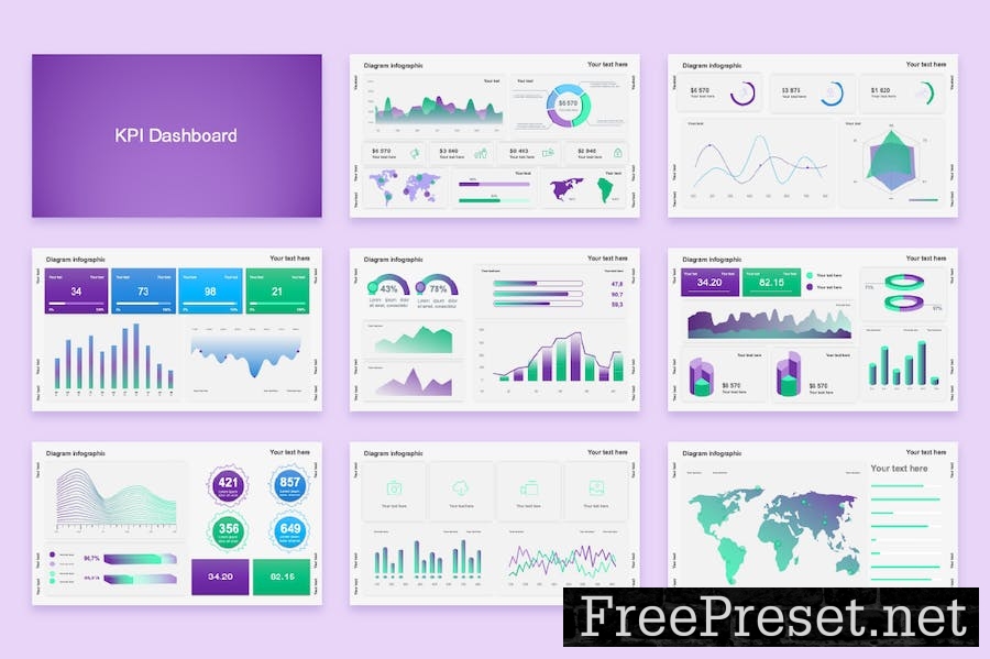 KPI Dashboard PowerPoint Template 6FEPX7J