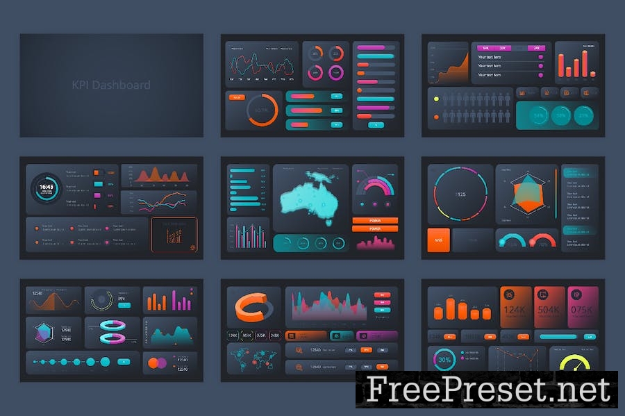 KPI Dashboard PowerPoint Template D8LBPAP