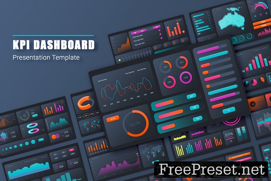 KPI Dashboard PowerPoint Template D8LBPAP