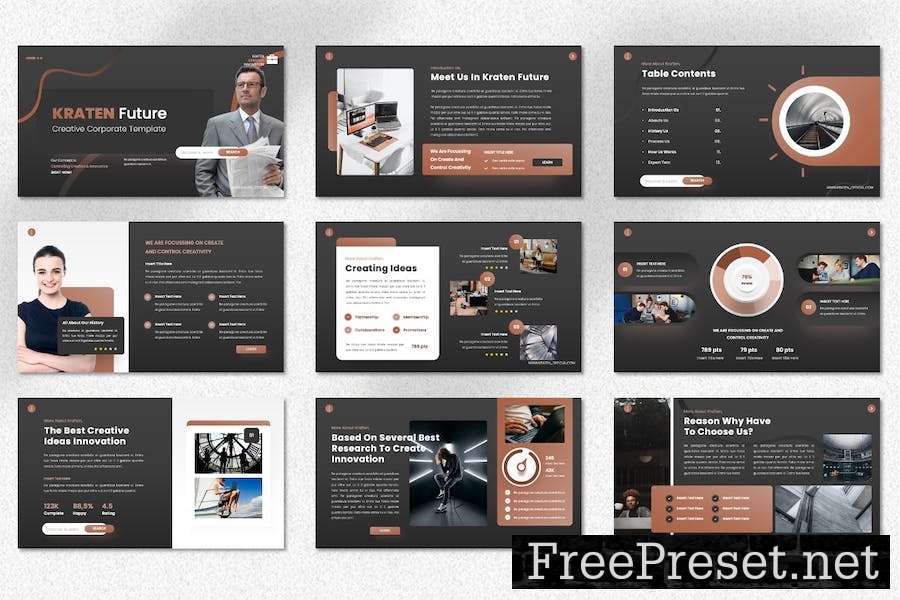 Kraten - Creative Corporate Googleslide Template EPQYFPD