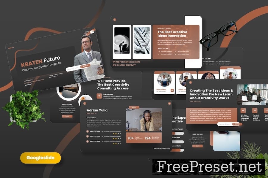 Kraten - Creative Corporate Googleslide Template EPQYFPD
