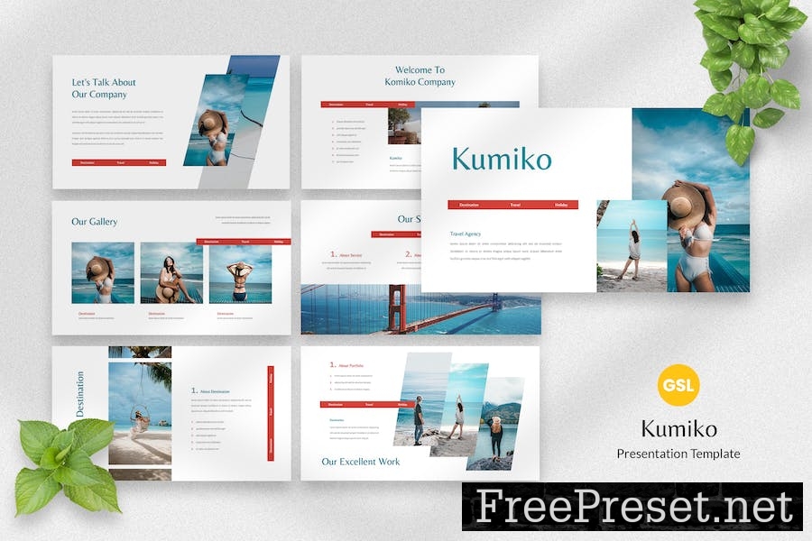 Kumiko - Travel Google Slides Template 4TP3TRK