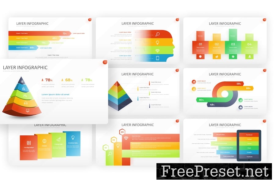 Layer Infographic Gradient Google Slides Template 5ZZSA68