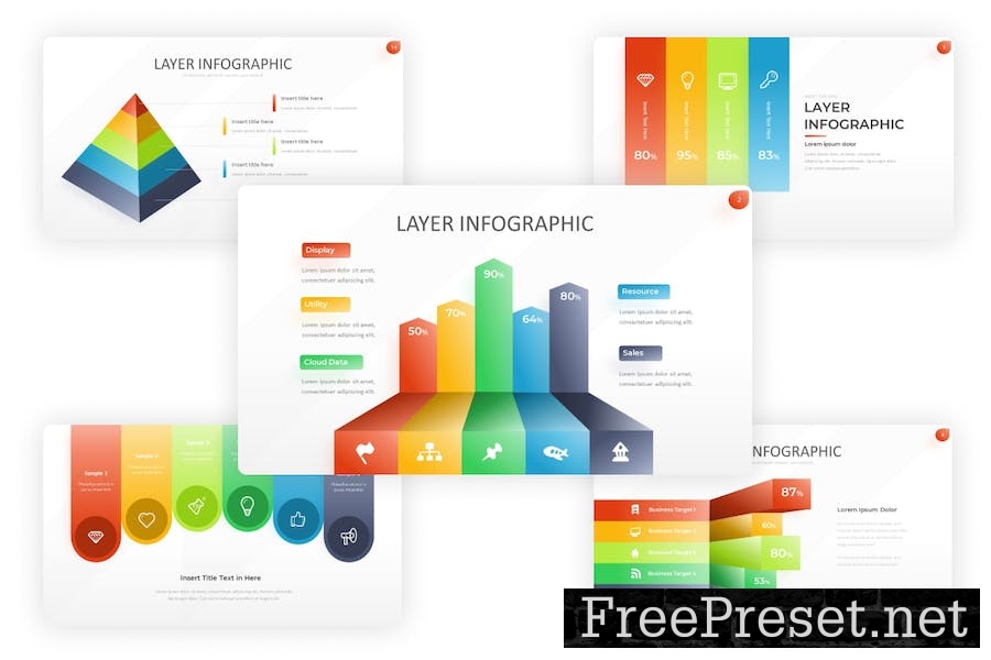 Layer Infographic Gradient Google Slides Template 5ZZSA68