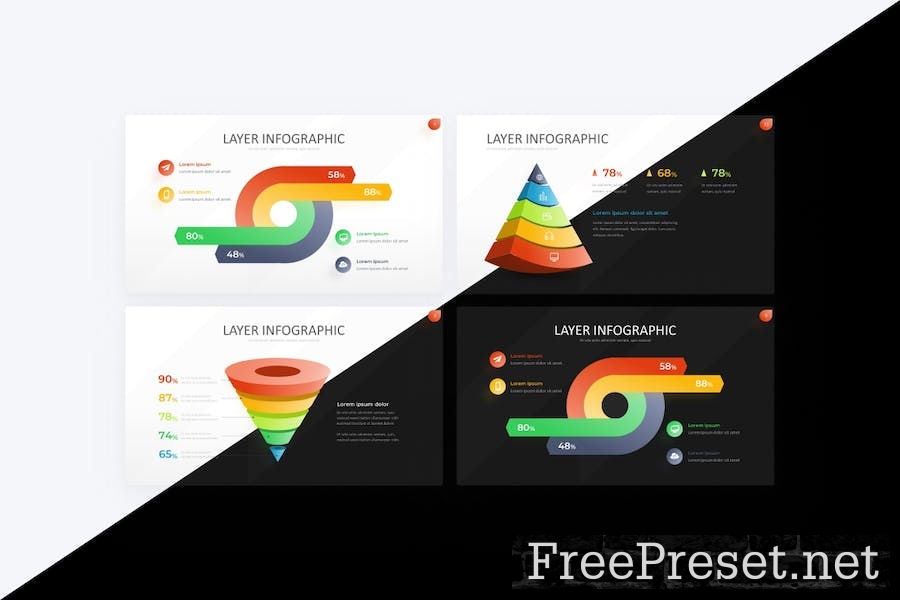 Layer Infographic Gradient Google Slides Template 5ZZSA68