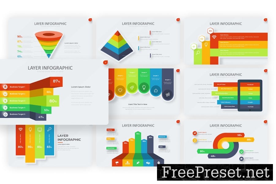 Layer Infographic Neumorph Google Slides Template DBHNAKM