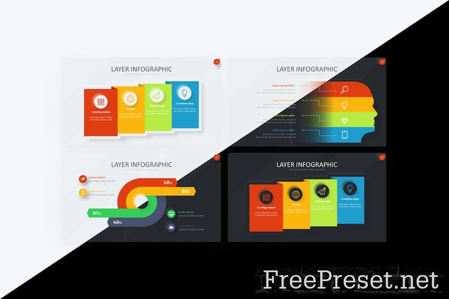 Layer Infographic Neumorph Google Slides Template DBHNAKM