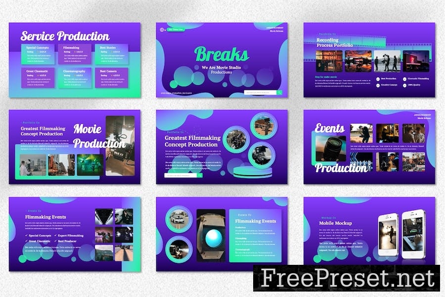 Leagus - Movie Production Googleslide Template PCGFSN5