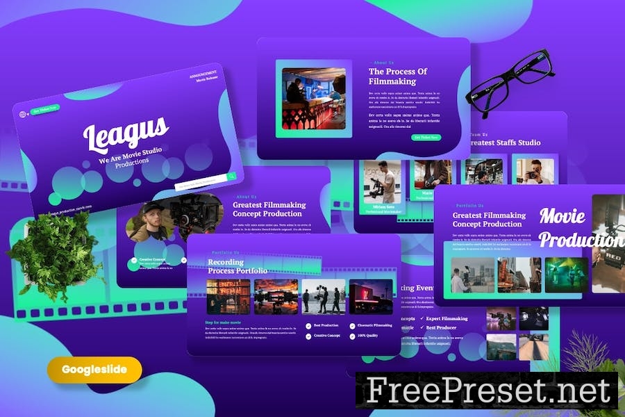 Leagus - Movie Production Googleslide Template PCGFSN5