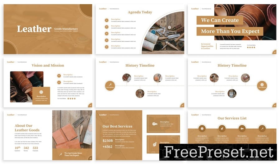 Leather - Crafts Google Slide Template NALVQC8