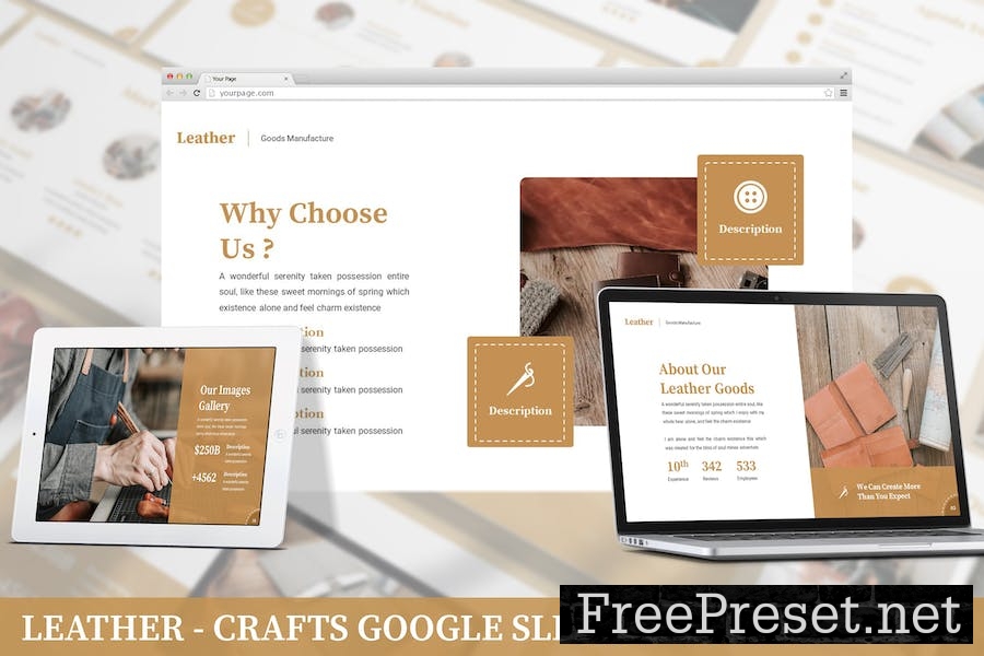 Leather - Crafts Google Slide Template NALVQC8