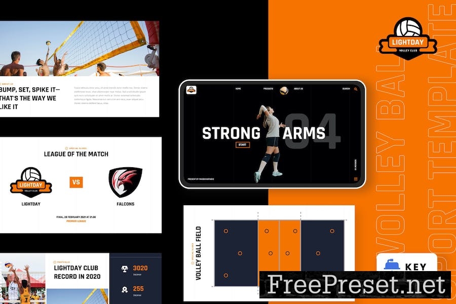 LIGHTDAY - Volleyball Sport Keynote Template MK7HUUC